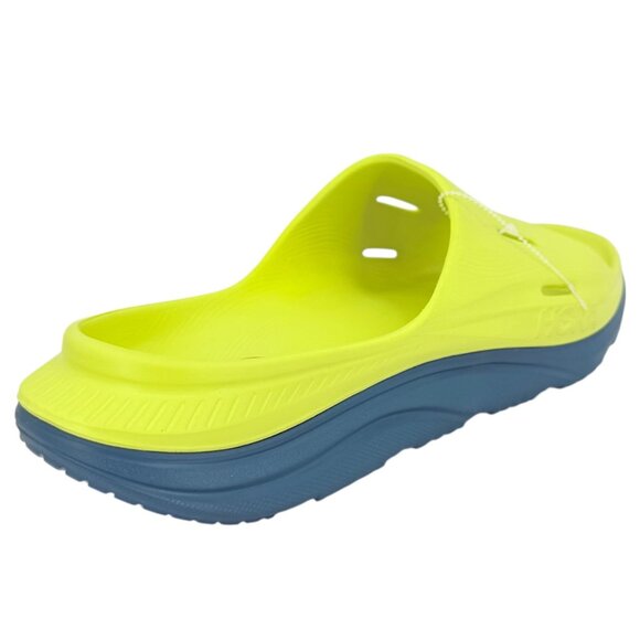 Hoka Men's One One Ora Recovery Slide Sandals Size 12 Yellow Blue Lagoon NWOB - Picture 12 of 14